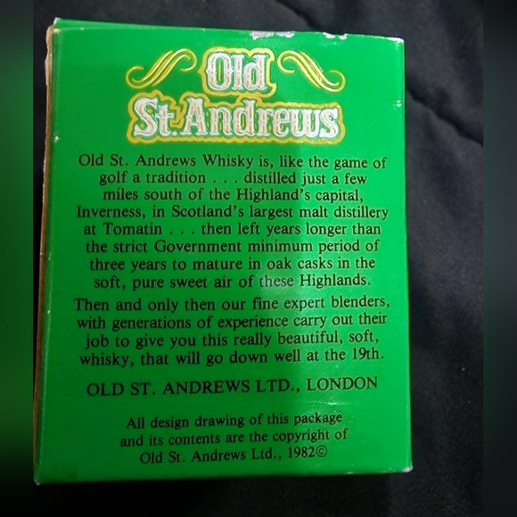 VINTAGE 1982 OLD ST. ANDREWS SCOTCH WHISKY GOLF BALL MINIATURE BOTTLE - EMPTY - Picture 3 of 5